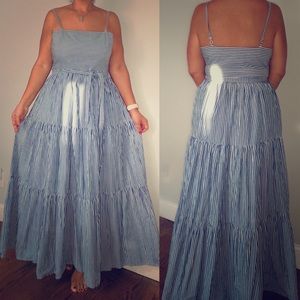J Crew Blue and White Summer Maxi Dress - Size 16T